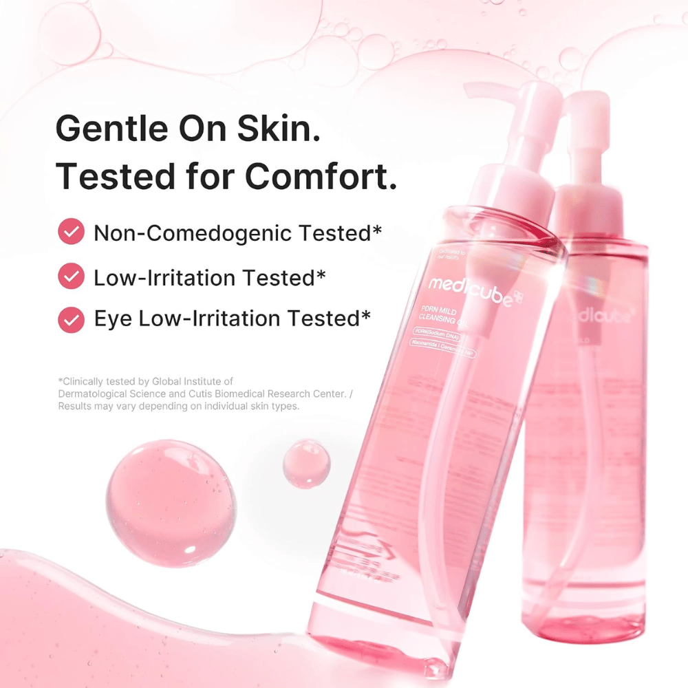 2. Medicube PDRN Mild Cleansing Oil – nežno čistilno olje, testirano za nizko stopnjo draženja in nekomedogene lastnosti