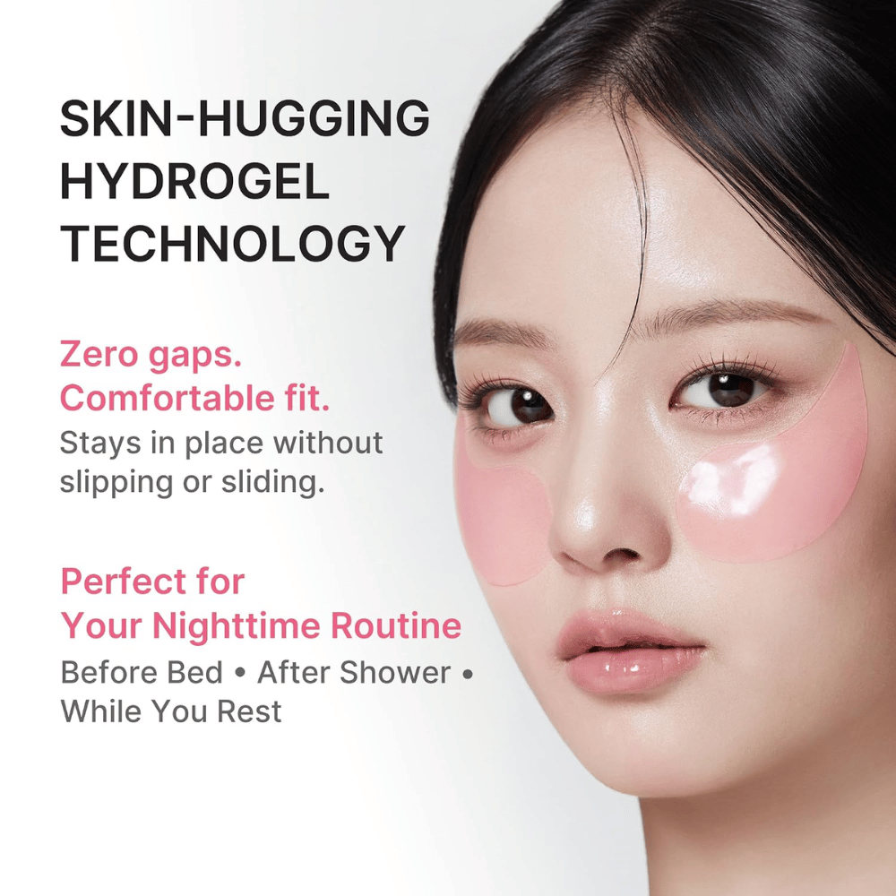 2. Medicube PDRN Pink Caffeine Collagen Eye Patch – roza hidrogelni obliži za področje pod očmi, ki se udobno prilegajo pod očmi