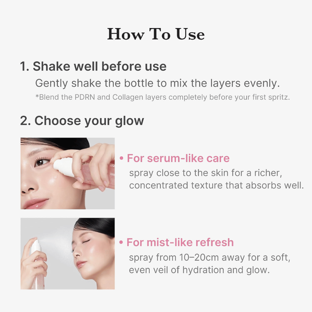 2. Medicube PDRN Pink Collagen Glow Jelly Mist Serum – uporaba kot vlažilna meglica za obraz ali koncentriran serum