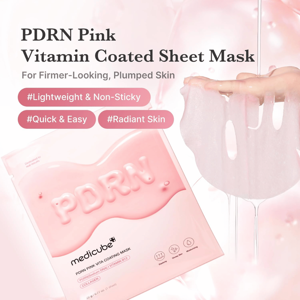 Slika izdelka z masko in embalažo – poudarek na vlažilnem učinku sheet mask z lahkim, nelepljivim občutkom.