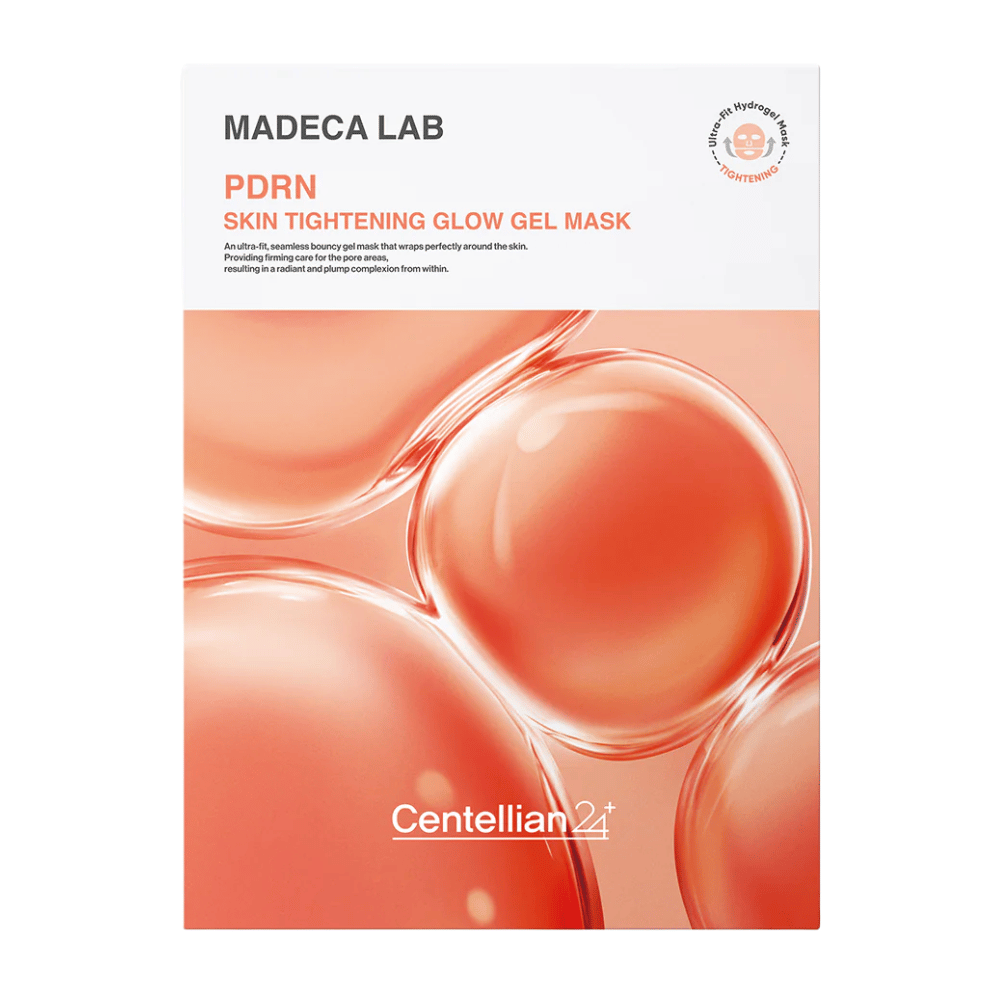 MADECA LAB PDRN Skin Tightening Glow Gel Mask iz Centellian24 – korejska gel maska s tehnologijo PDRN za čvrstejšo kožo, sijaj in izboljšano elastičnost kože.