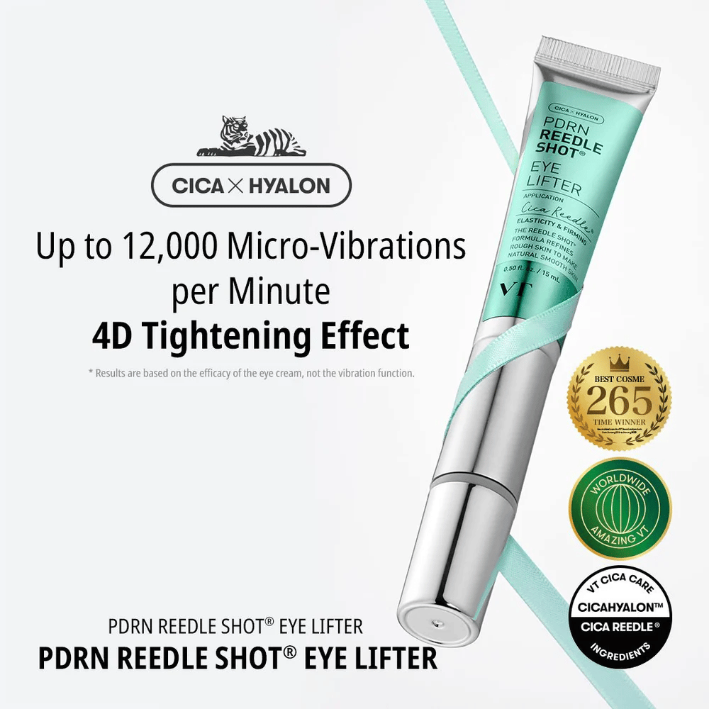 Krema za oči znamke VT Cosmetics z PDRN in mikro vibracijami, ki zmanjšuje drobne linije, globinsko vlaži in daje čvrstejšo kožo okoli oči