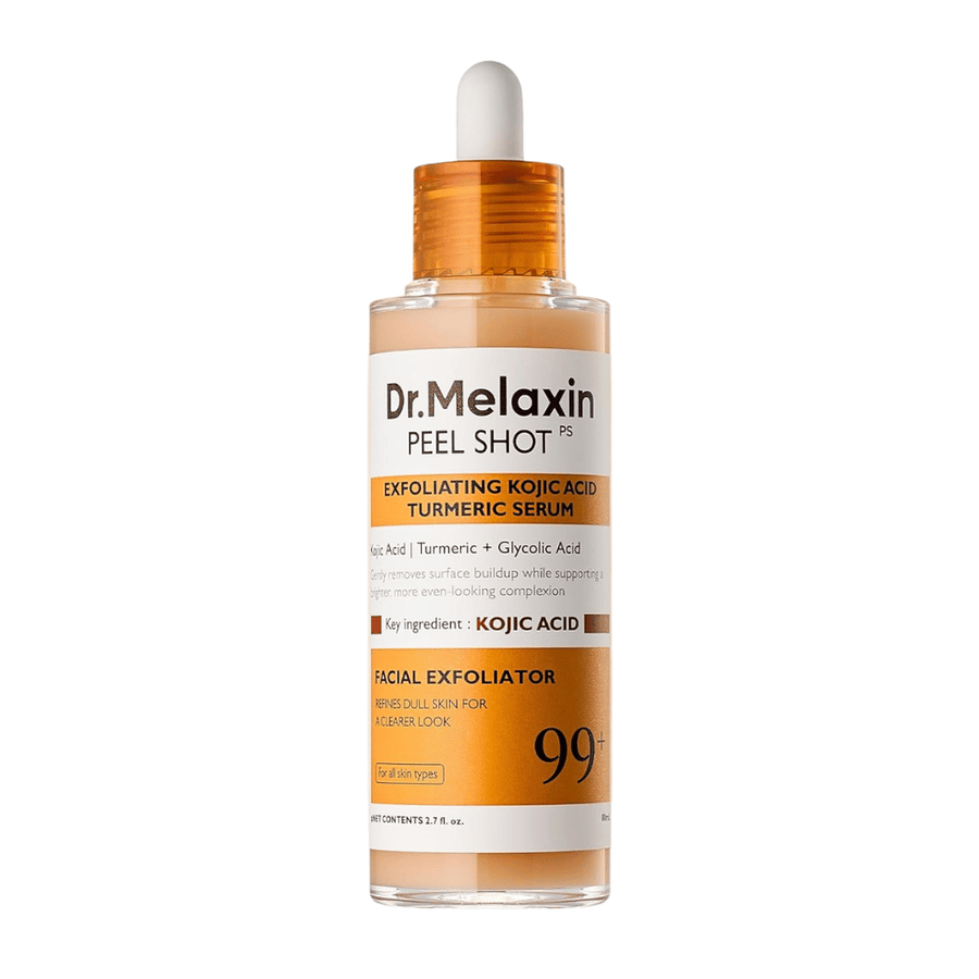 Dr Melaxin Peel Shot Kojic Acid Turmeric Serum 80 ml z luščilnim učinkom, ki kožo globinsko očisti in izboljša njen sijaj