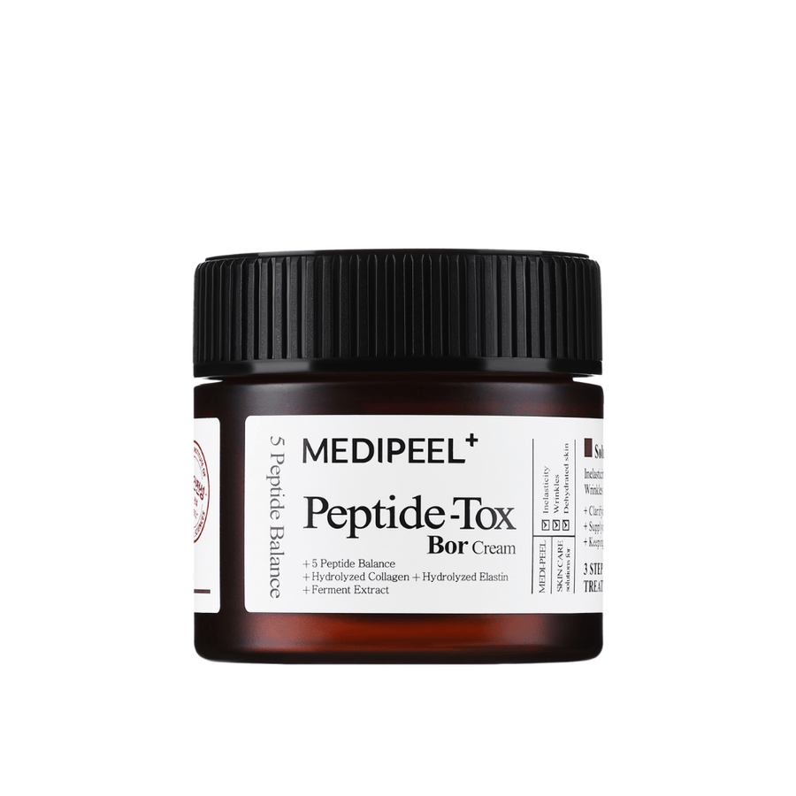 MEDI-PEEL Peptide-Tox Bor Cream slika izdelka – korejska krema za obraz s peptidi, ki preprečuje povešenost kože, izboljšuje čvrstost in zagotavlja dolgotrajno vlaženje.