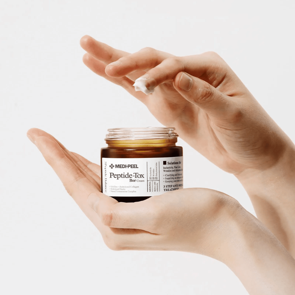 Nanos MEDI-PEEL Peptide-Tox Bor Cream – korejska krema za obraz s peptidi, ki izboljšuje elastičnost kože, zagotavlja globoko vlaženje in pomaga zmanjšati gube.