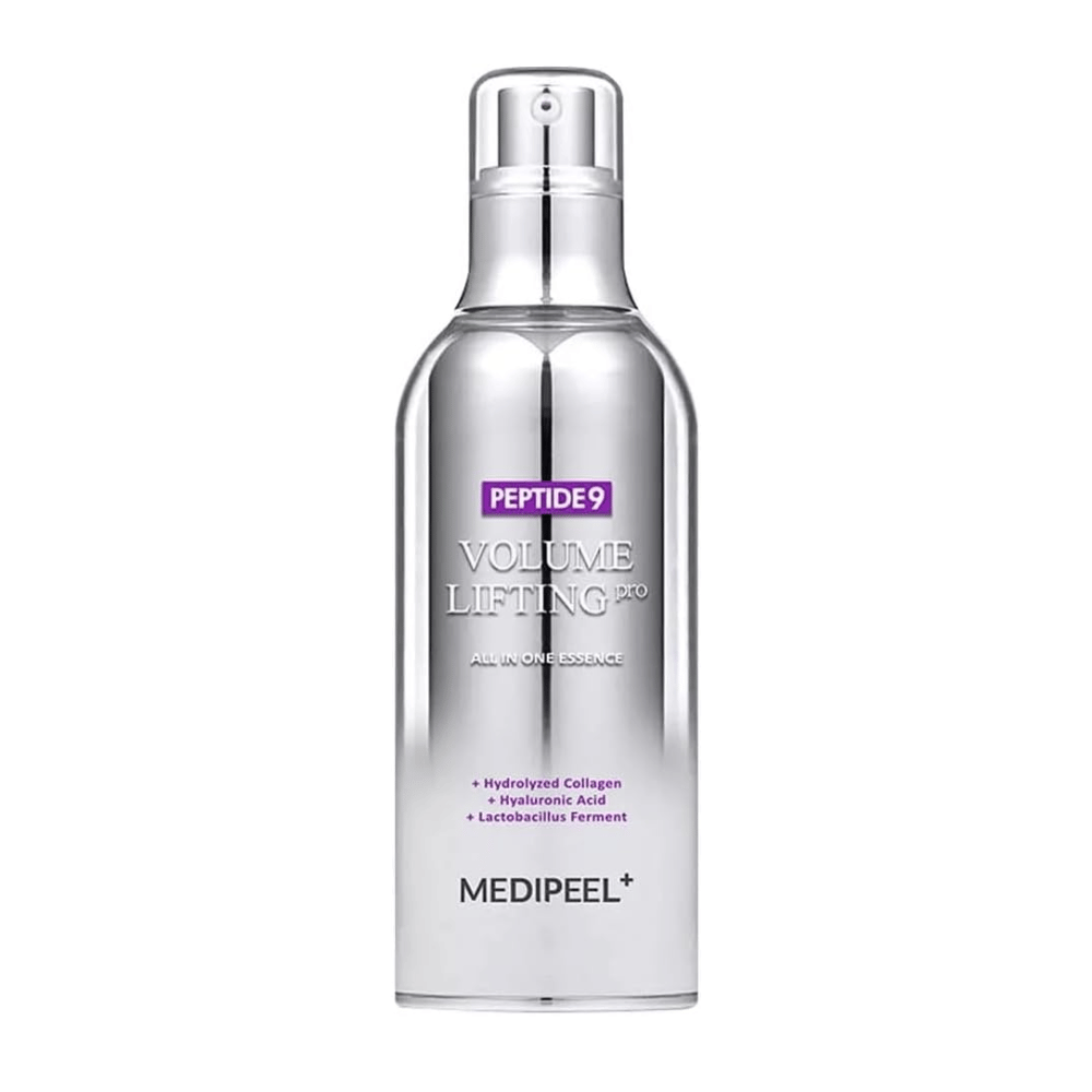 Medi-Peel Peptide 9 Volume Lifting All In One Essence Pro esenca – korejski anti-age esenca s peptidi, kolagenom in hialuronsko kislino, ki pomaga navlažiti in učvrstiti kožo.