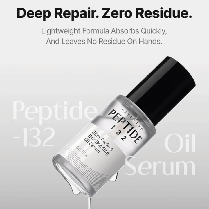 COSRX Peptide 132 Oil Serum – lahka formula, ki se hitro vpije in obnavlja lase brez puščanja ostankov.