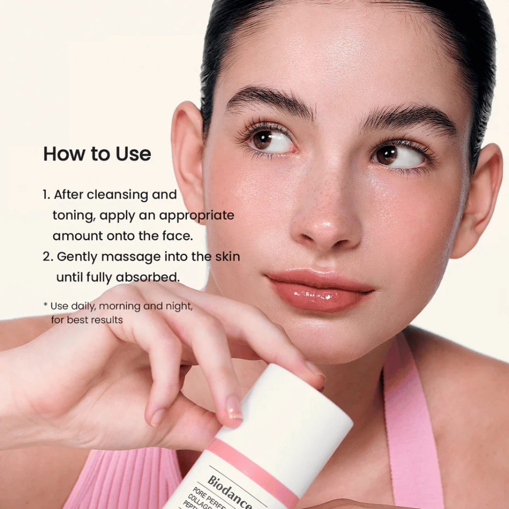 Biodance Pore Perfecting Collagen Peptide Cream nanos po čiščenju – vlažilna in učvrstitvena krema za obraz s peptidi in kolagenom