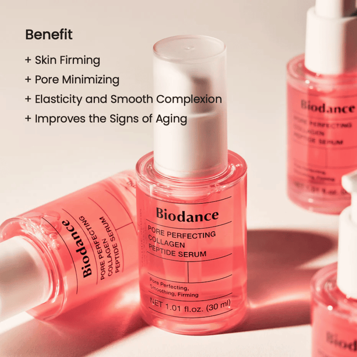 Biodance Pore Perfecting Collagen Peptide Serum 30 ml – učvrstitveno in serum za zmanjšanje por.
