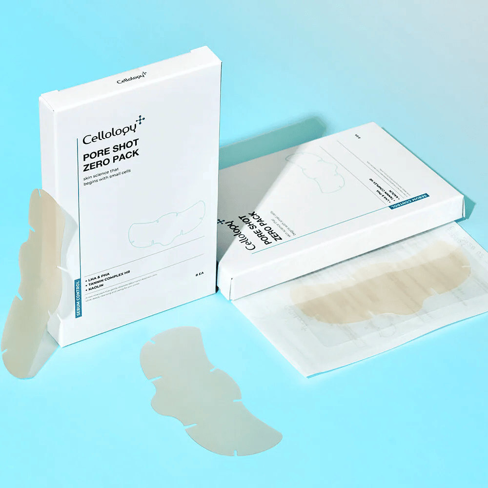 Cellology Pore Shot Zero Pack – obliži za nego por z LHA, PHA, kaolinom in taninskim kompleksom
