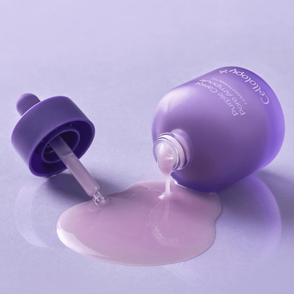 Cellology Purple Carrot Pore Ampoule s pipeto in kremasto teksturo seruma za nego vidnih por.