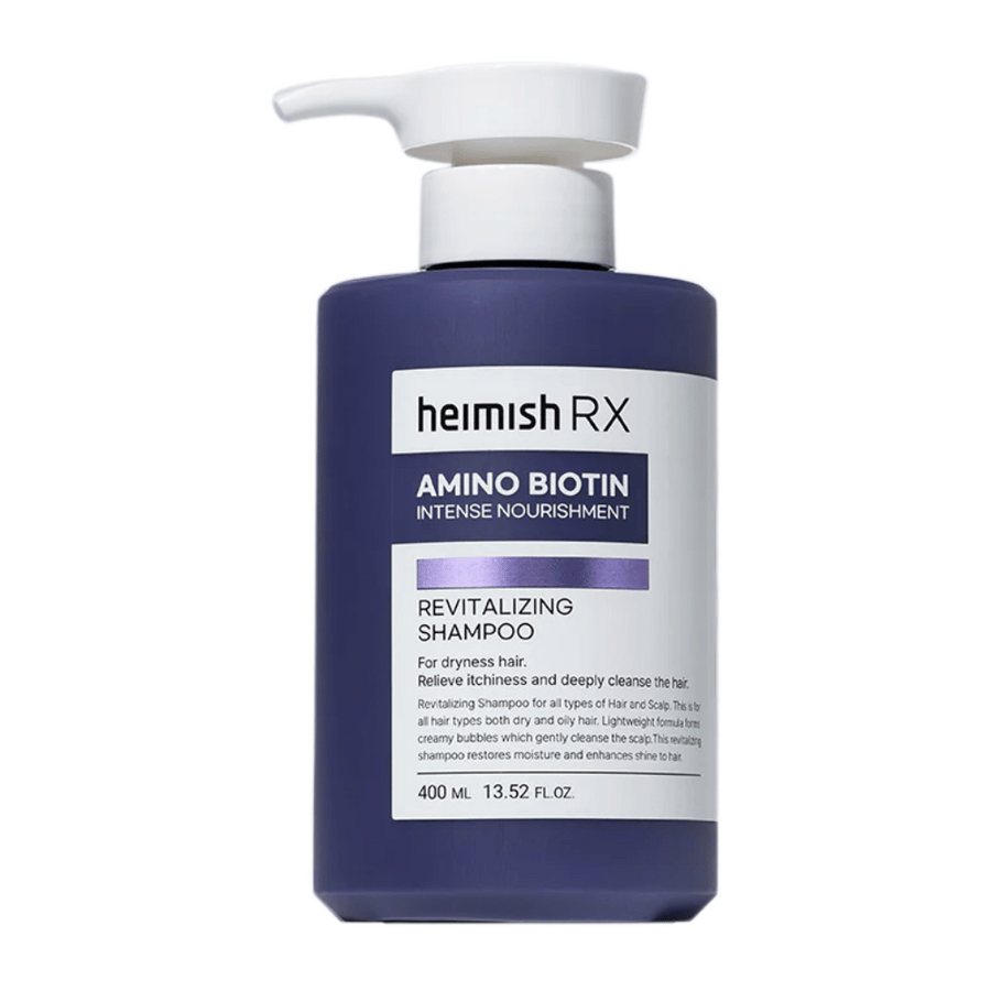 Heimish RX Amino Biotin Revitalizing Shampoo 400 ml – hranljiv šampon za suhe in brezživne lase, z biotinom in aminokislinami za krepitev in vlaženje las in lasišča.