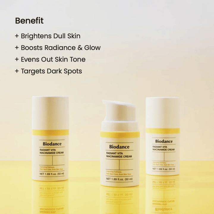 Biodance Radiant Vita Niacinamide Cream trio – krema za obraz za sijaj in pigmentacijo