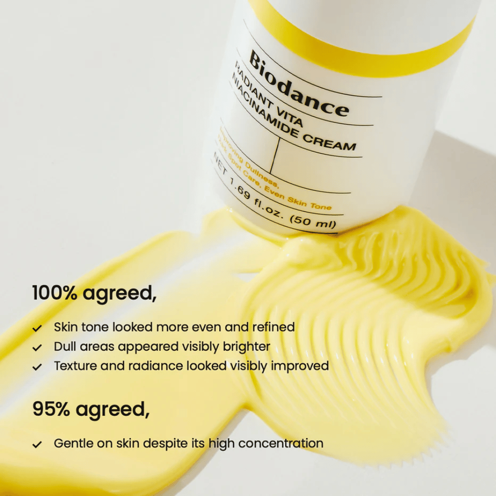 Biodance Radiant Vita Niacinamide Cream klinično testirano – svetlejša koža in enakomernejši ten