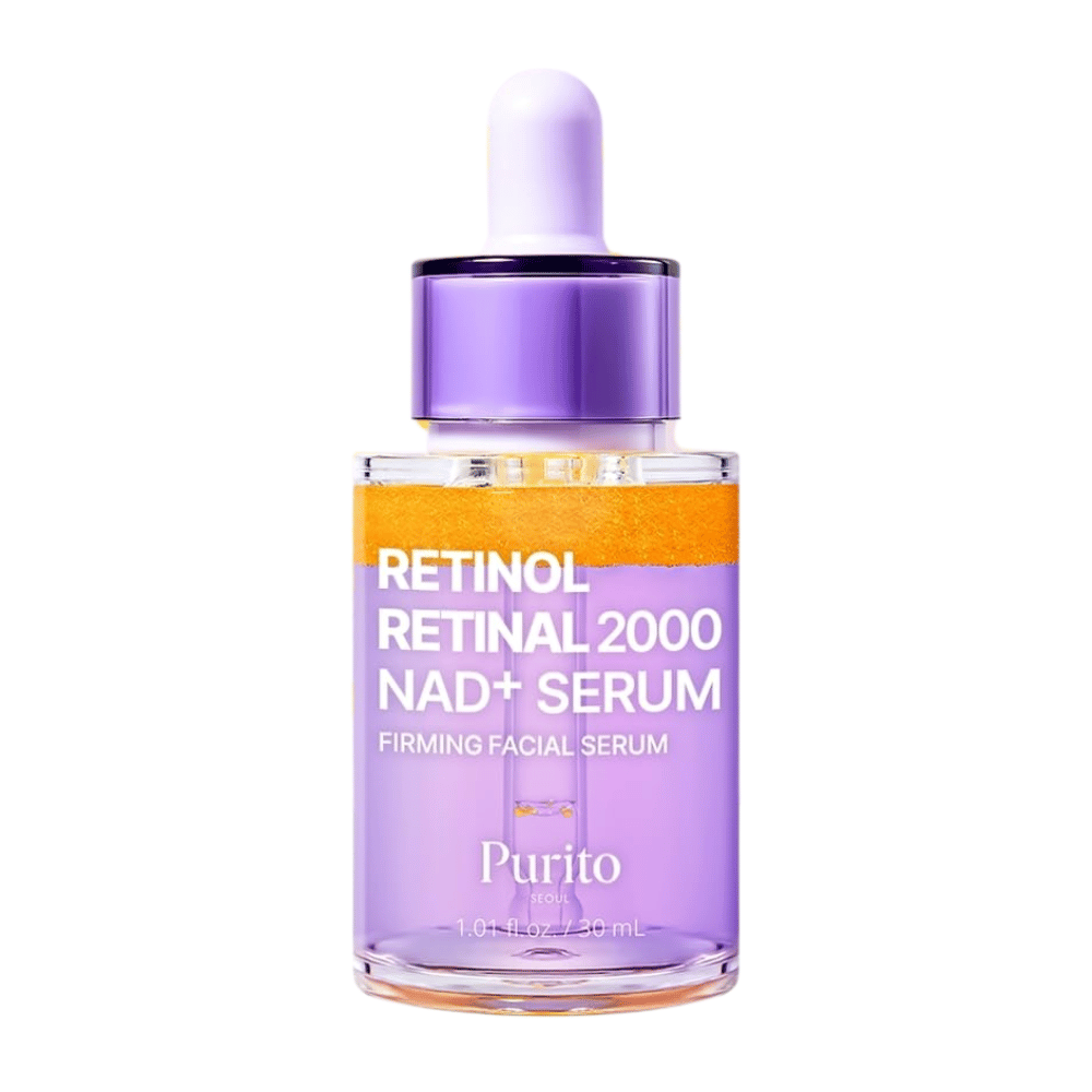 PURITO SEOUL Retinol Retinal 2000 NAD+ Serum 30 ml – učvrstitveni korejski serum za obraz z retinolom, retinalom in NAD+.