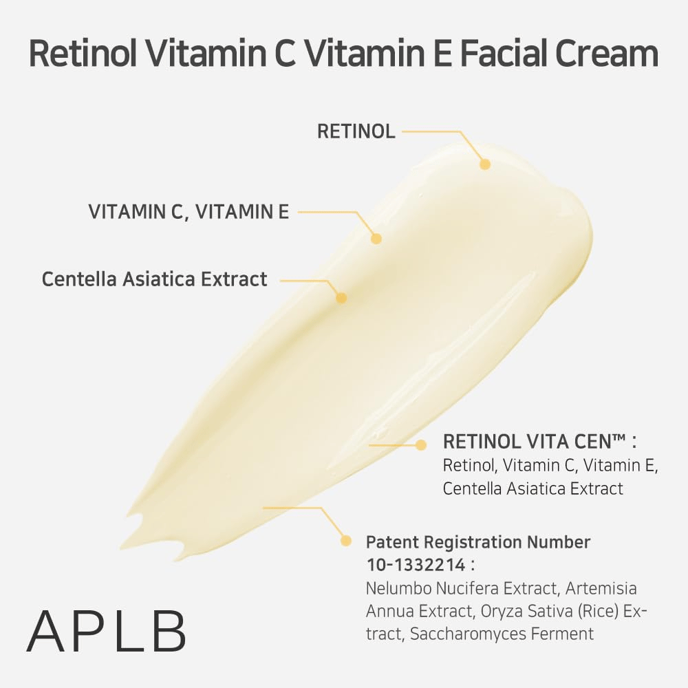 APLB Retinol Vitamin C Vitamin E Facial Cream z retinolom, vitaminom C, vitaminom E in centello