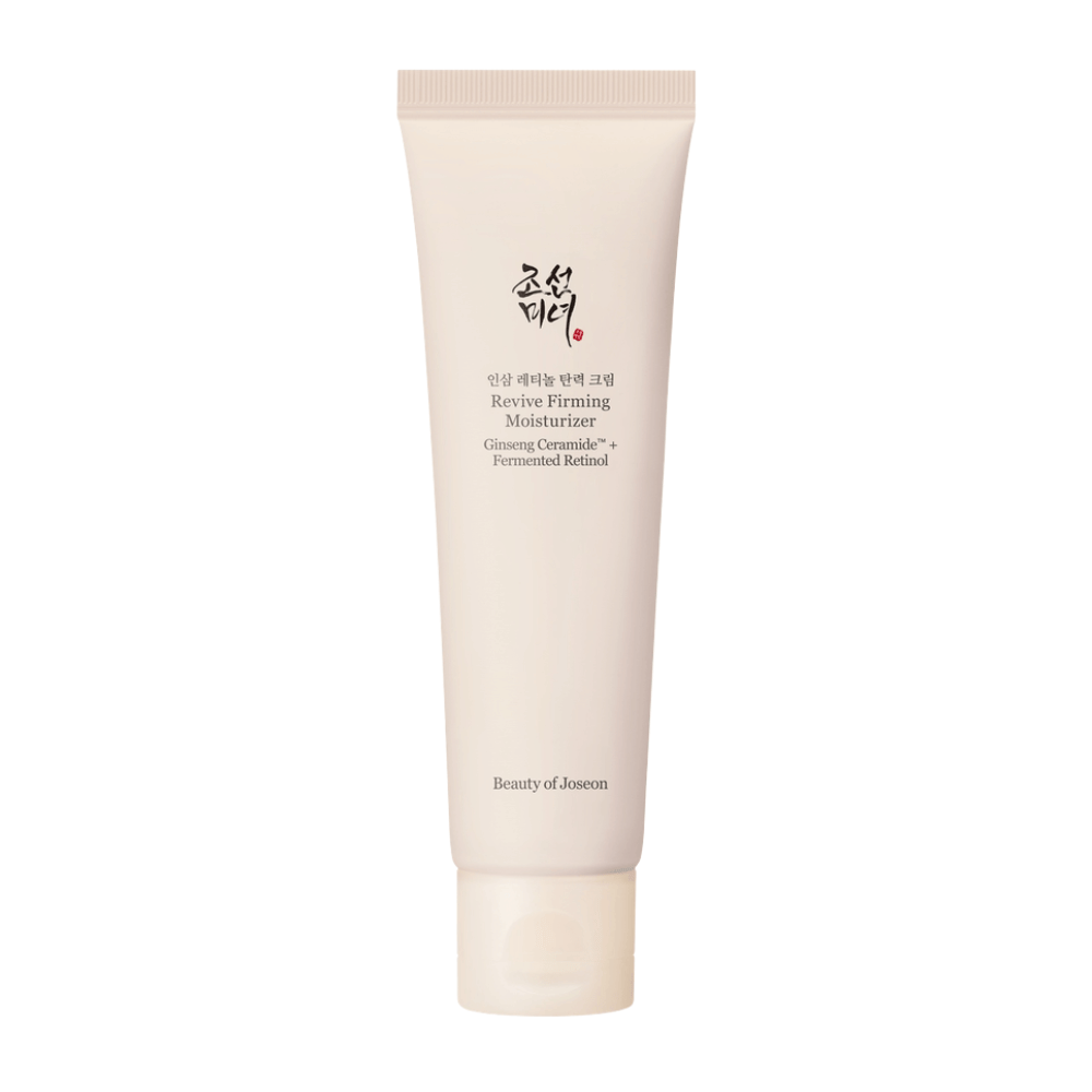 Slika – izdelek na belem ozadju (najpomembnejše)
Beauty of Joseon Revive Firming Moisturizer – krema za obraz z ginsengom in retinolom, ki vlaži, krepi kožo in preprečuje znake staranja.