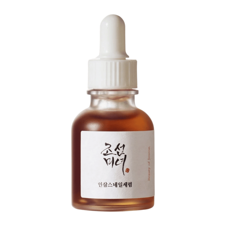 Beauty of Joseon Revive Serum Ginseng + Snail Mucin v kapalni steklenički – korejska nega kože, ki krepi kožno pregrado in zmanjšuje fine linije.