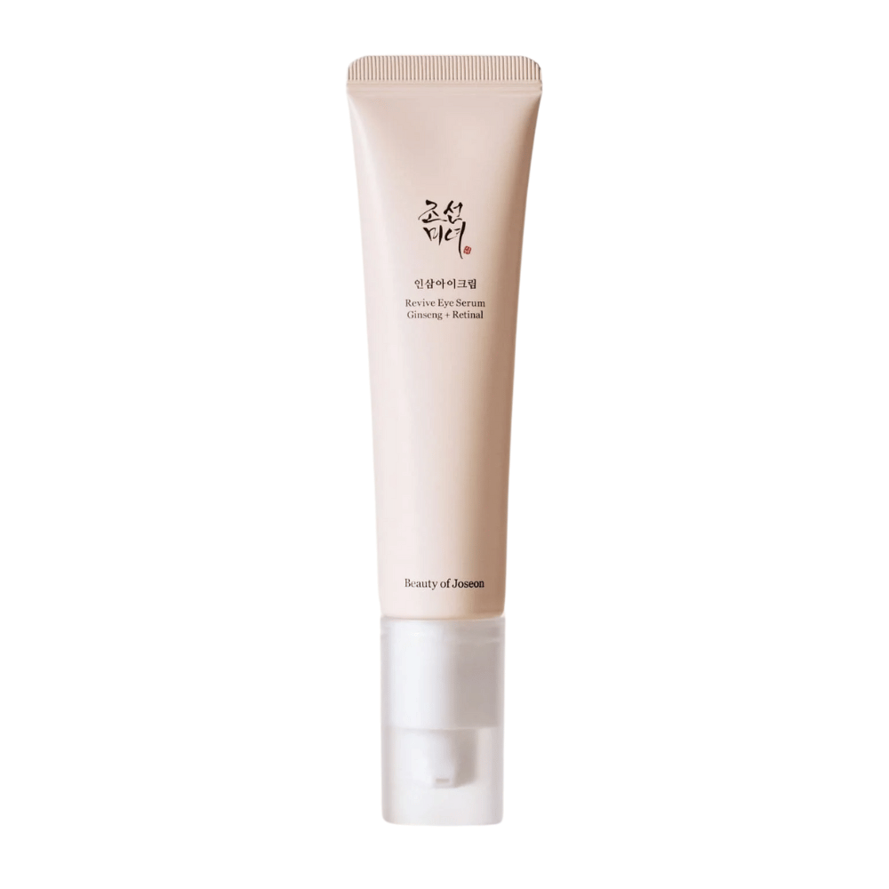 Beauty of Joseon Revive Eye Serum Ginseng + Retinal v bež tubi – korejski serum za oči, ki zmanjšuje drobne linije in krepi kožo okoli oči.