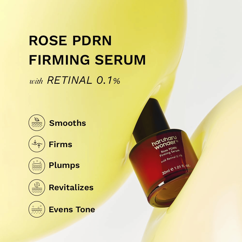 Haruharu Wonder Rose PDRN Firming Serum – izravnalni in učvrstitveni serum z retinalom 0,1 %