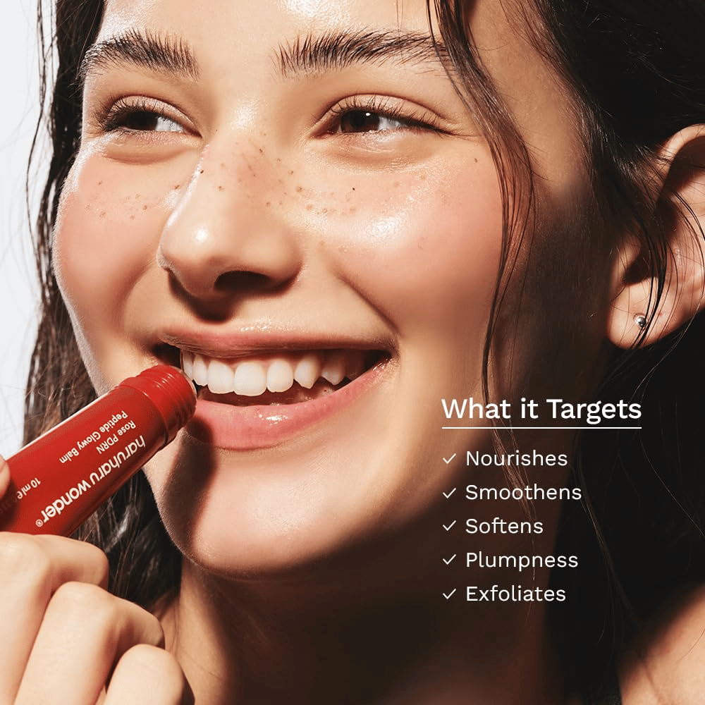 Haruharu Wonder Rose PDRN Peptide Glowy Balm – negovalni balzam za ustnice, ki vlaži, mehča in daje polnejši občutek