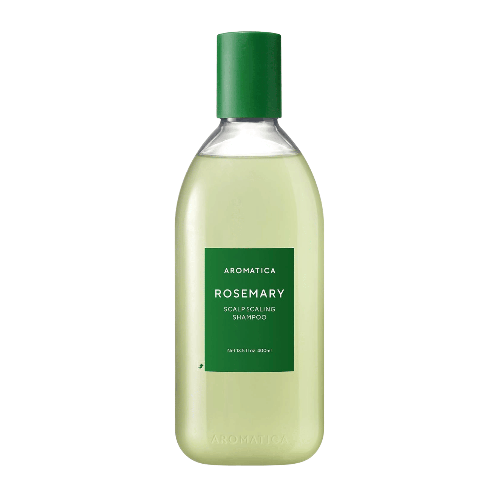 AROMATICA Rosemary Scalp Scaling Shampoo 400 ml – veganski šampon z rožmarinom in salicilno kislino, ki čisti lasišče, odstranjuje obloge in krepi lase.