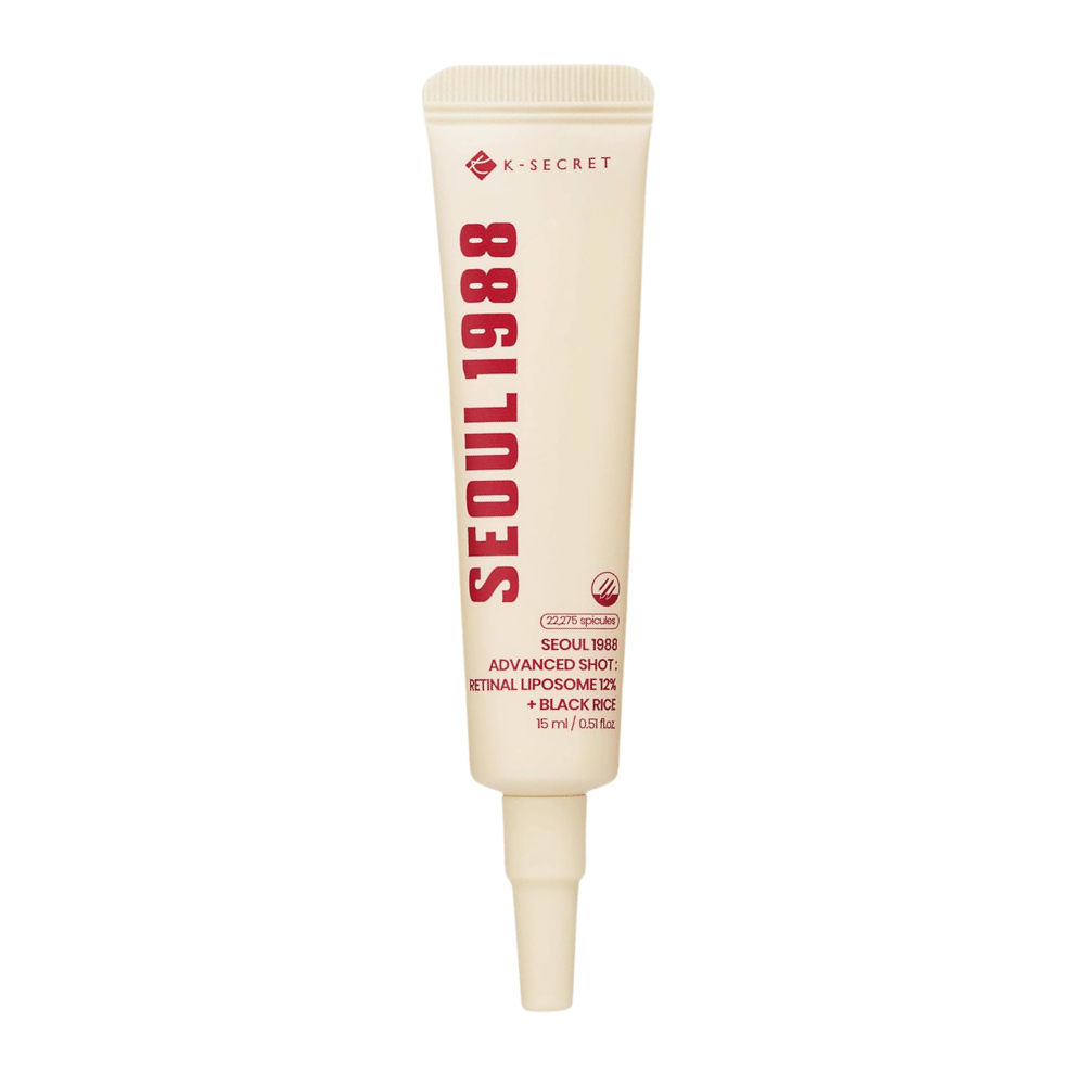 K-SECRET SEOUL 1988 Advanced Shot Retinal Liposome 12% + Black Rice 15 ml – korejski retinalni tretma v tubi.