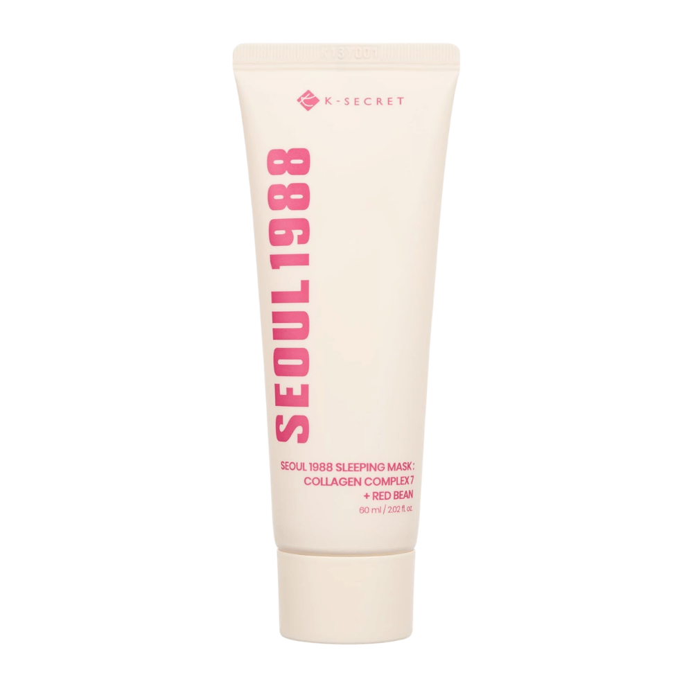K-SECRET SEOUL 1988 Sleeping Mask Collagen Complex 7 + Red Bean 60 ml – vlažilna nočna maska s kolagenom in izvlečkom rdečega fižola.