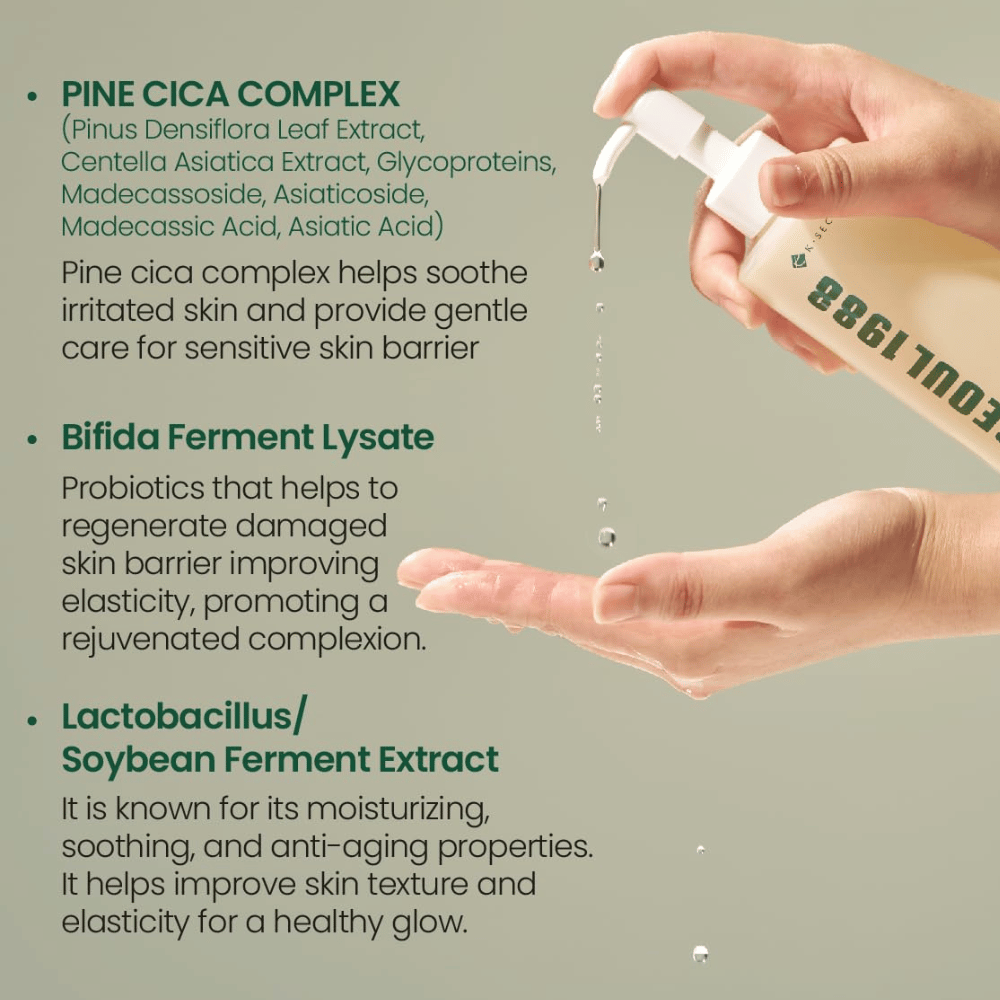 Slika z glavnimi sestavinami v SEOUL 1988 Cleansing Oil