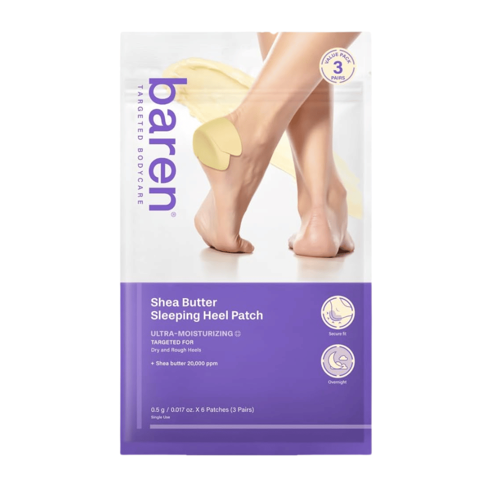 BAREN Shea Butter Sleeping Heel Patch – pakiranje s 6 obliži za suhe in hrapave pete