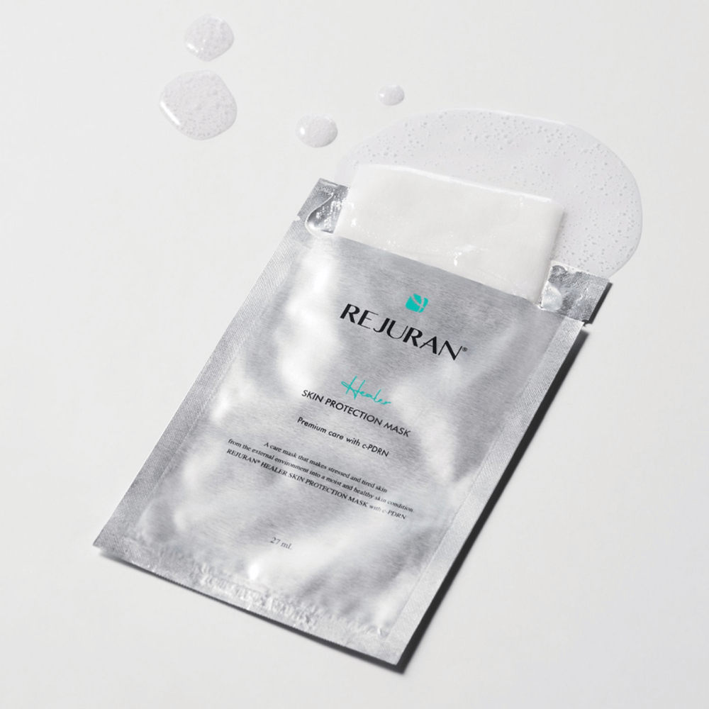 REJURAN Skin Protection Mask s c-PDRN – vlažilna sheet mask z negovalnim serumom za suho in obremenjeno kožo.
