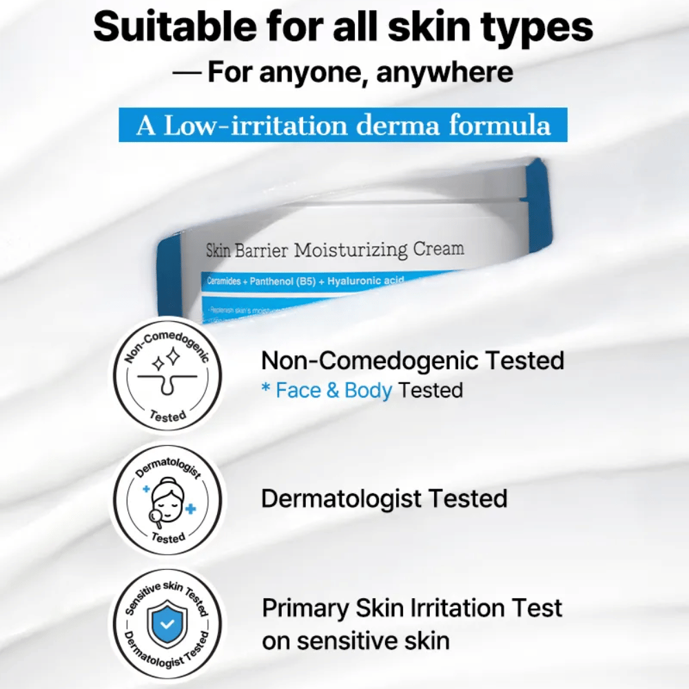 COSRX Skin Barrier Moisturizing Cream – dermatološko testirana, nekomedogena formula za občutljivo kožo.