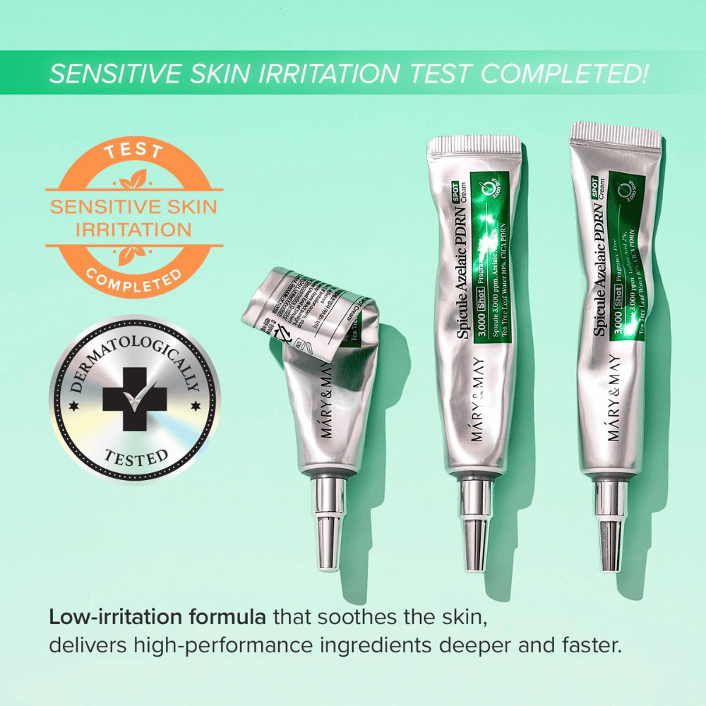Mary&May Spicule Azelaic PDRN Spot Cream – dermatološko testirana točkovna krema za občutljivo kožo