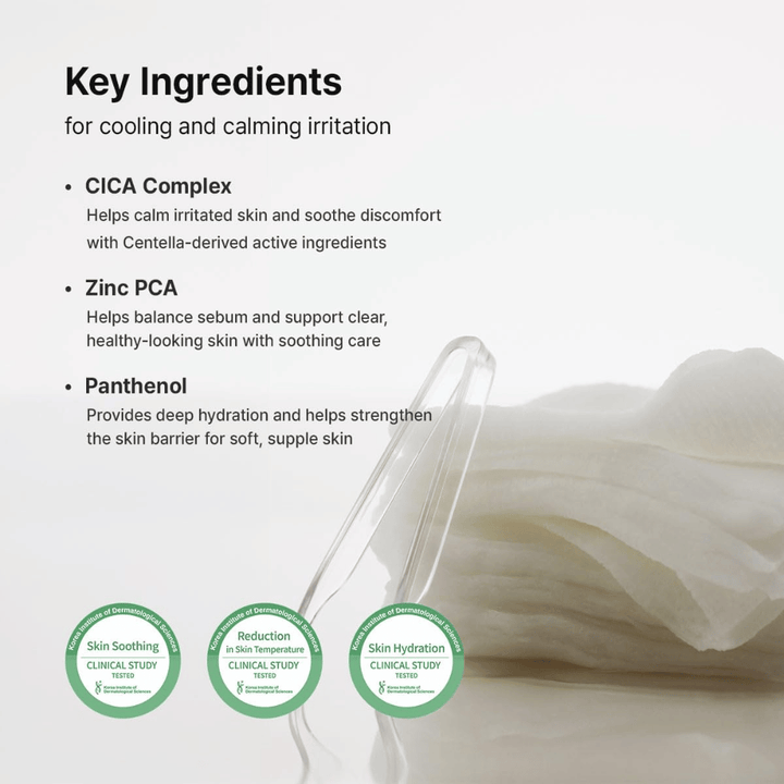 Slika – sestavine (EEAT + SEO)
Dr. Althea Stretchfit Calming Pad s CICA Complex, Zinc PCA in Panthenolom, ki pomirjajo kožo, uravnavajo sebum in krepijo kožno bariero.