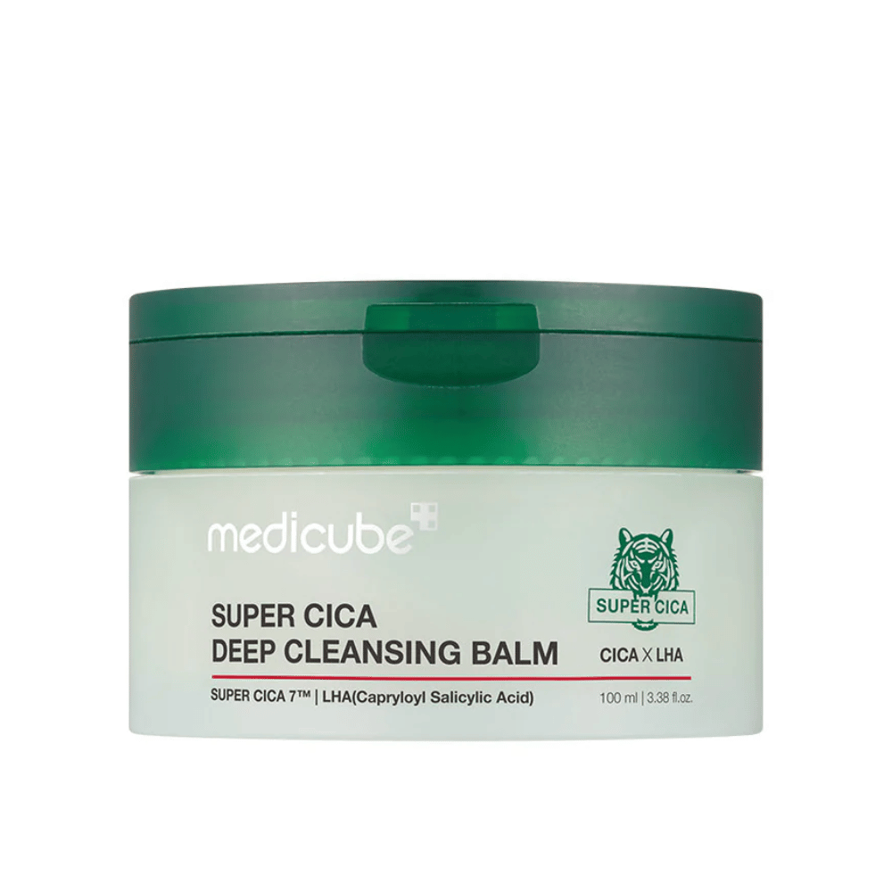 Medicube Super Cica Deep Cleansing Balm je čistilni balzam, ki globinsko očisti pore ter odstrani ličila in nečistoče. Obogaten je s Super Cica in LHA, da pomiri in uravnoteži kožo, hkrati pa jo pusti svežo in navlaženo.