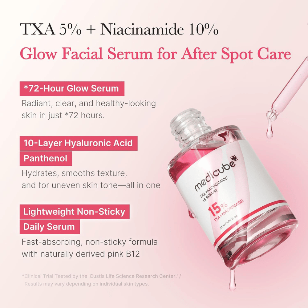 3. Medicube TXA Niacinamide 15 Serum – vlažilni serum za obraz s hialuronsko kislino in pantenolom za bolj enakomeren ten in sijaj