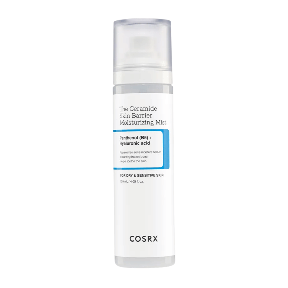 Slika izdelka COSRX Ceramide Skin Barrier Moisturizing Mist – vlažilni sprej s pantenolom in hialuronsko kislino.