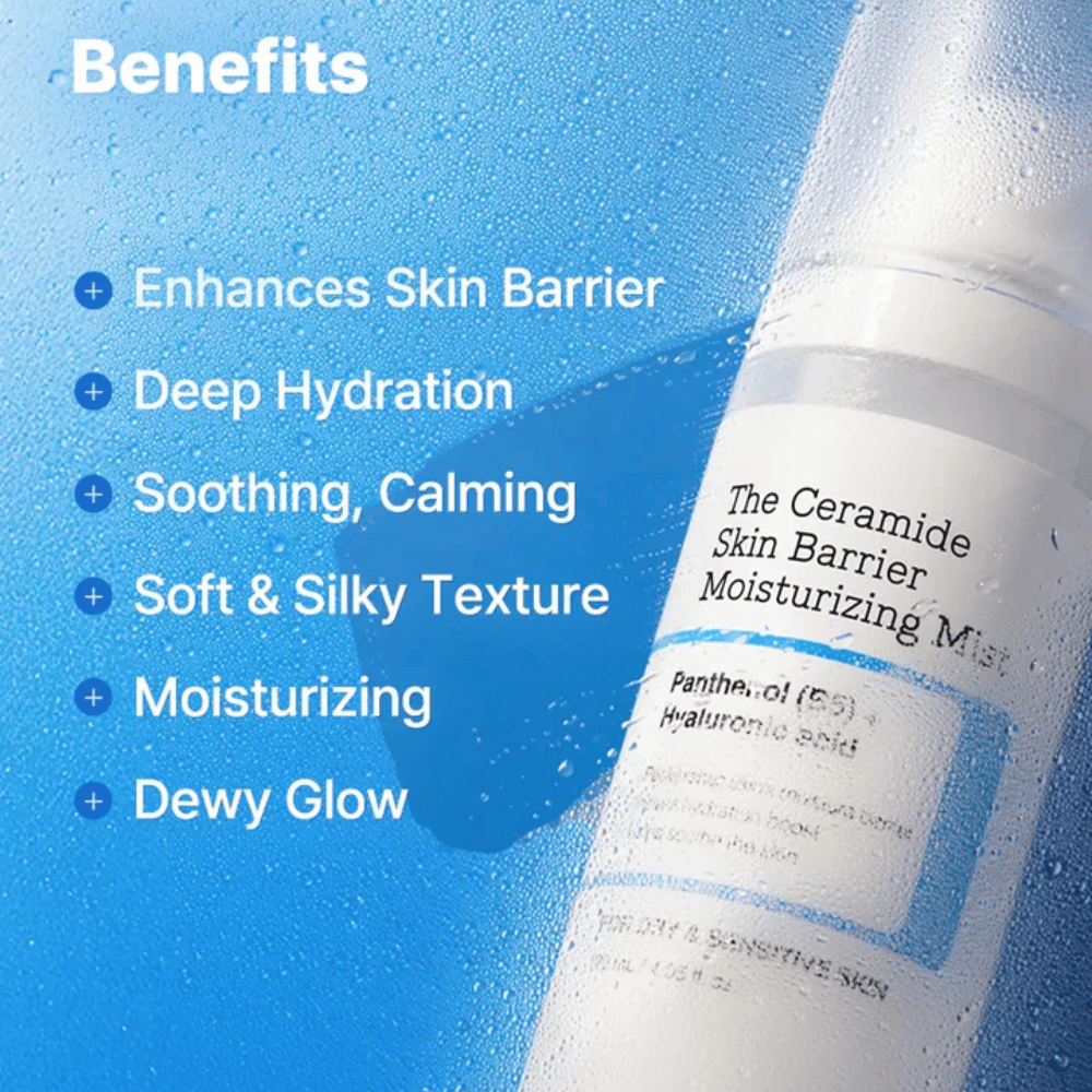 COSRX Ceramide Skin Barrier Mist – zagotavlja globinsko vlaženje, pomirja kožo in daje mehak, svilnat zaključek.