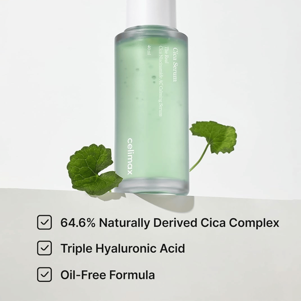 Celimax The Real Cica Niacinamide AC Calming Serum s Cica Complex in formulo brez olja