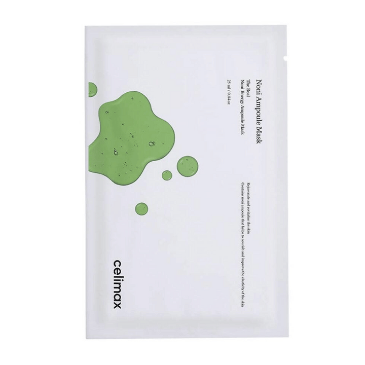 The Real Noni Ampoule Mask iz Celimaxa je vlažilna obrazna maska, ki pomaga izboljšati elastičnost in strukturo kože. Obogatena z noni ekstraktom, ta maska zagotavlja intenzivno hranjenje in koži daje svež sijaj. Popolna za osvežujočo in pomirjujočo nego kože!