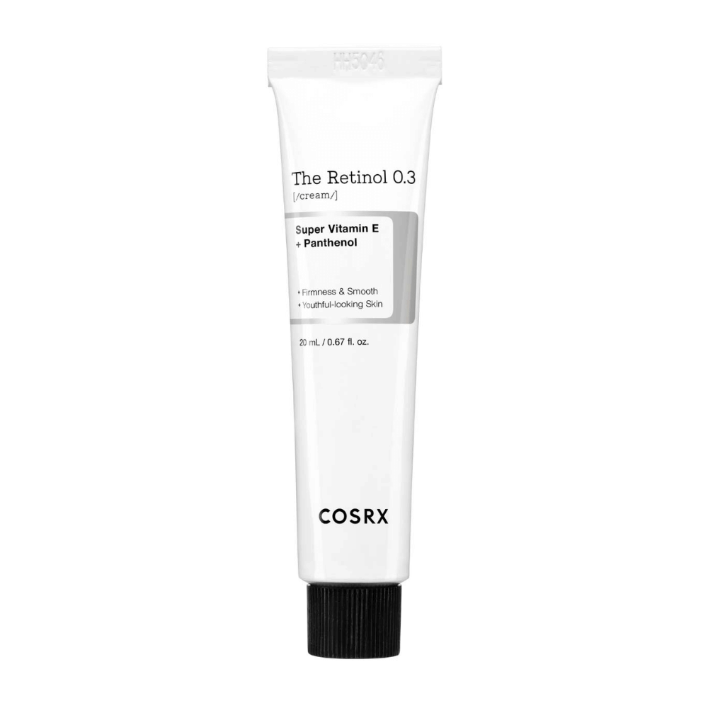 COSRX The Retinol 0.3 Cream vsebuje 0,3% čistega retinola, ki izboljša čvrstost kože in zmanjša vidnost drobnih linij. Obogatena s super vitaminom E in pantenolom, zagotavlja mehko in mladostno polt. Popolna rešitev za tiste, ki želijo učinkovito boriti proti znakom staranja in navlažiti kožo.