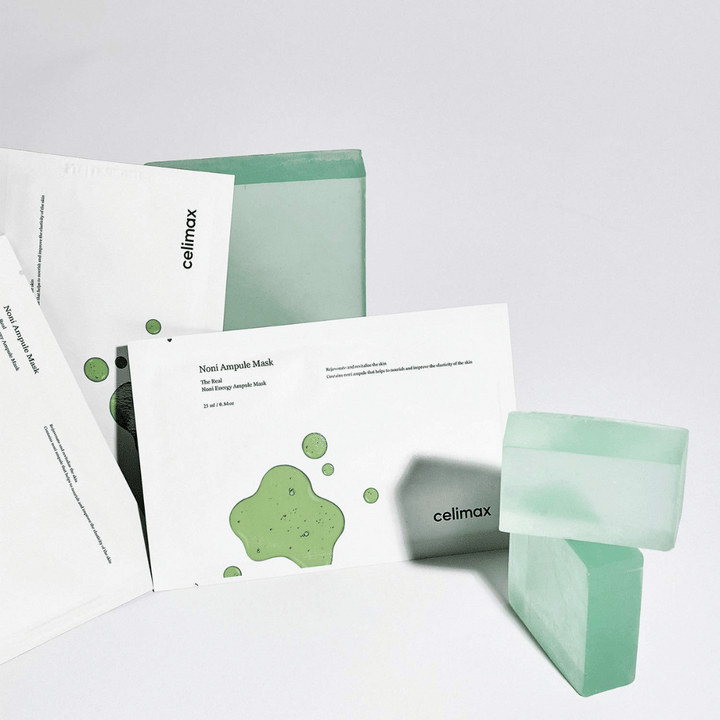 The Real Noni Energy Ampoule Mask iz Celimaxa ponuja učinkovito in vlažilno nego za kožo. S svojo edinstveno formulo pomaga izboljšati strukturo kože in ji dati sijaj. Zelena barva mask in sveža zasnova prenašata občutek naravnosti in čistosti.