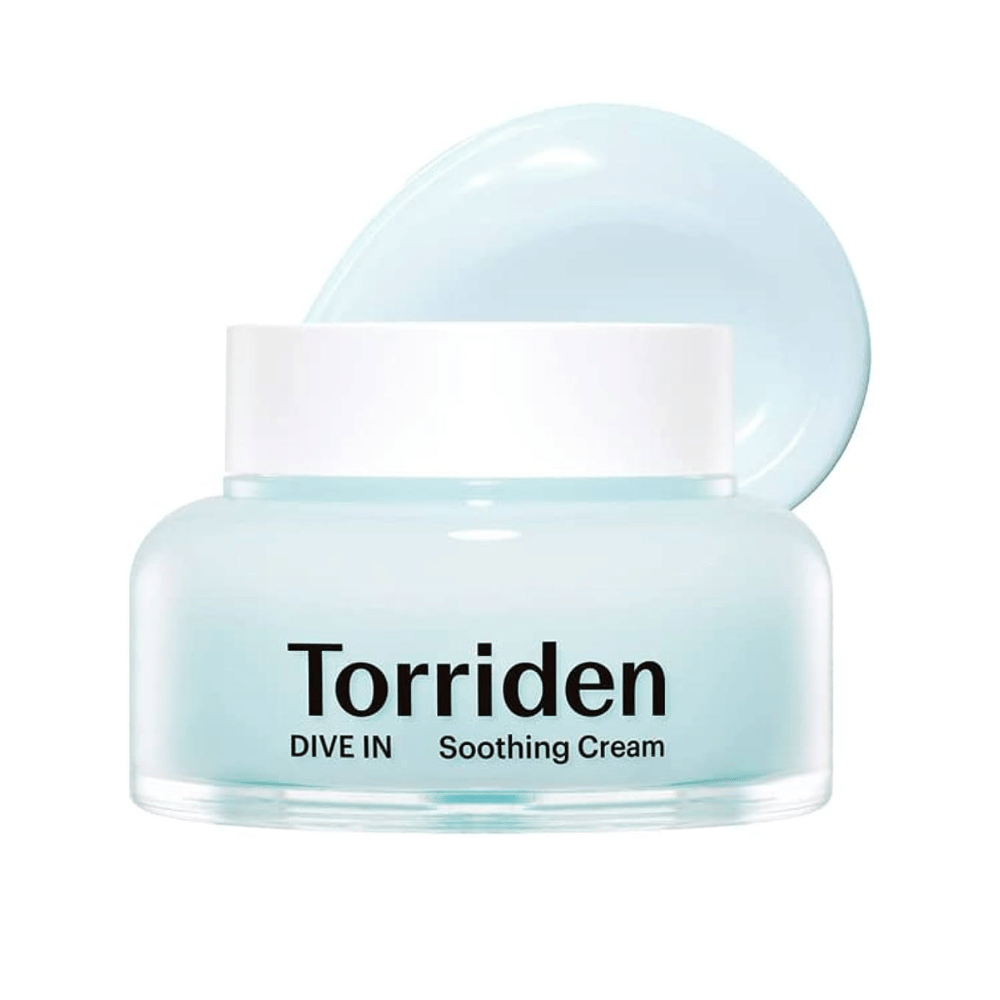 DIVE-IN Low Molecular Hyaluronic Acid Soothing Cream 100ml, od Torriden, zagotavlja dolgotrajno vlaženje kože, preprečuje suhost in ohranja njeno naravno ravnovesje vlage.