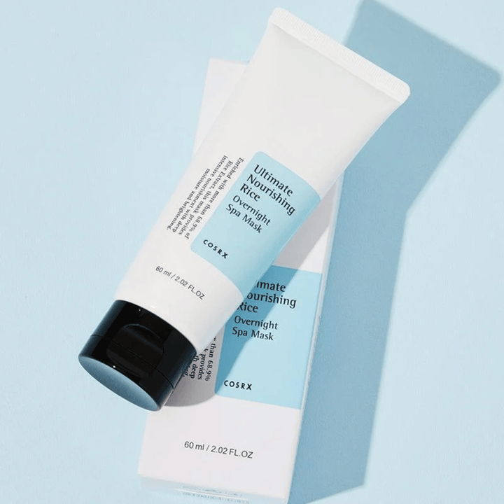 COSRX Ultimate Nourishing Rice Overnight Spa Mask z embalažo 60 ml hranilna nočna maska za bolj enakomeren ten kože