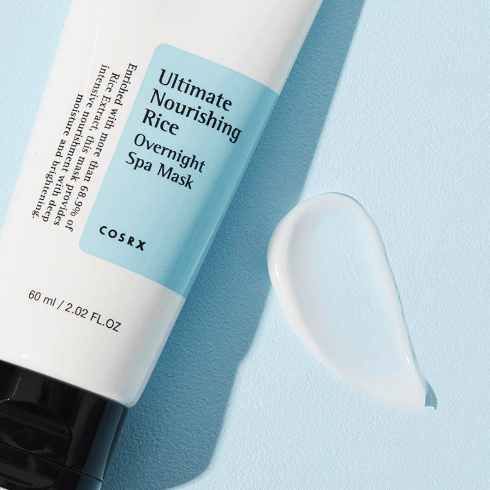 COSRX Rice Overnight Spa Mask kremasta tekstura z riževim ekstraktom, ki daje sijaj in mehko kožo čez noč