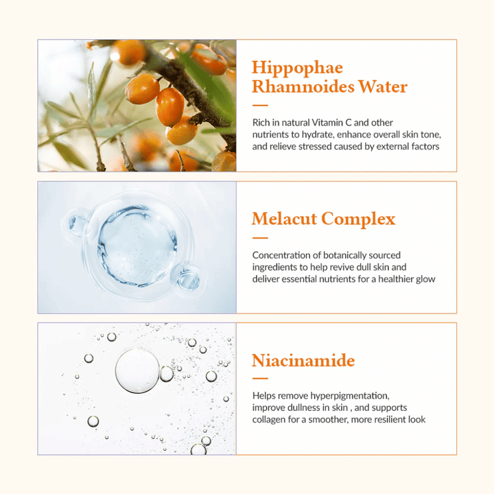 Povečava ključnih sestavin v Dr. Althea Vita Glow Mask: morska krhlika, Melacut Complex in niacinamid. Daje sijaj, vlaži in izenačuje ton kože.