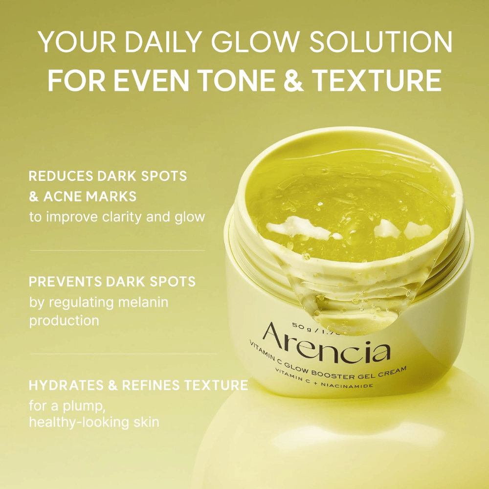 Arencia Vitamin C Glow Booster Gel Cream – gel krema proti temnim madežem, sledem aken in neenakomernemu tenu kože