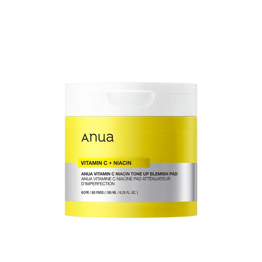 Anua Vitamin C + Niacin Tone Up Blemish Pad – Eksfoliacijske in sijoče tonirne blazinice.

🍊 Vitamin C – Posvetli kožo in izenači ten kože.
💧 Niacinamid – Zmanjša neenakosti in izboljša elastičnost kože.
✨ Nežno eksfoliranje – Odstrani odmrle kožne celice in daje svež sijaj.

Popolno za bolj čisto in sijočo kožo!
