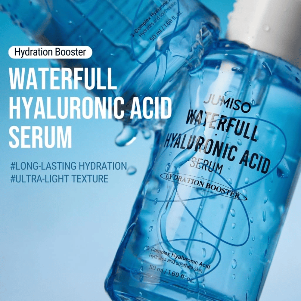 Jumiso Waterfull Hyaluronic Acid Serum – ultralahki korejski vlažilni serum z dolgotrajno vlažnostjo in hitro absorpcijo