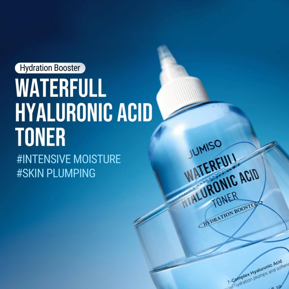 Jumiso Waterfull Hyaluronic Acid Tonik za obraz – korejski vlažilni tonik za intenzivno vlaženje in napeto kožo z lahkim, nelepljivim občutkom